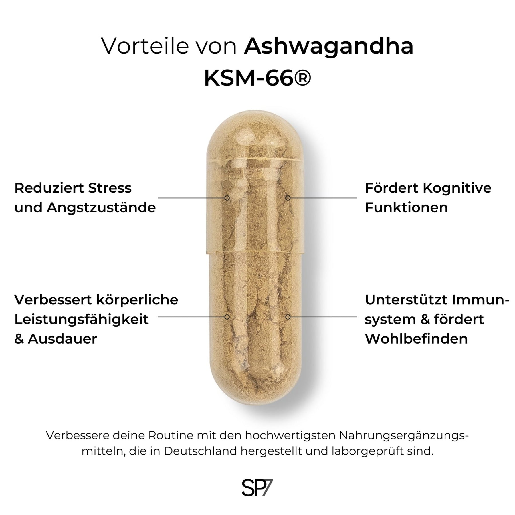 Bio Ashwagandha (KSM-66®) Kapseln - SP7 DE