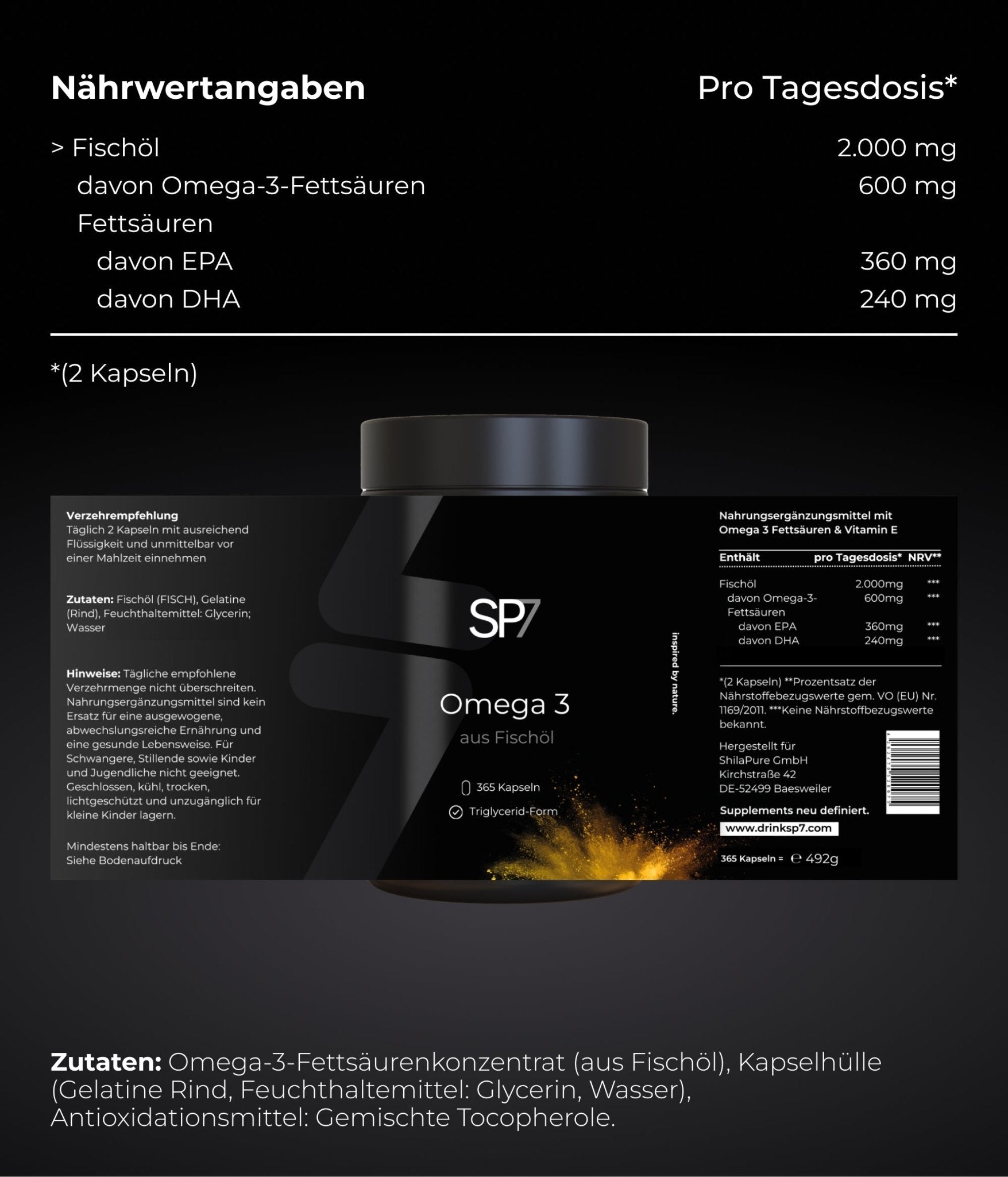 Omega 3 Fischöl Kapseln - SP7